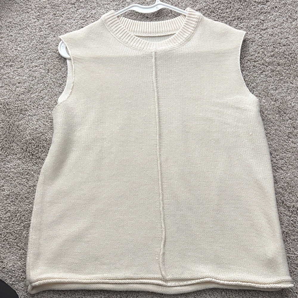 Sleeveless Cream Sweater